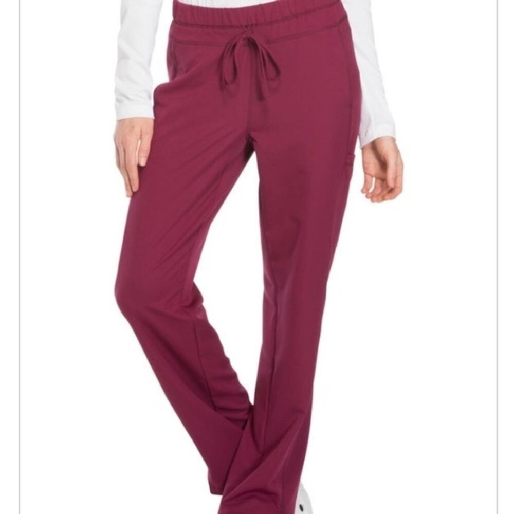 NWT Dickies Dynamix Women's Small Wine Mid-Rise Straight Leg Scrub Pants DK130